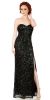 Strapless Sweetheart Sequins Long Formal Prom Dress in Black